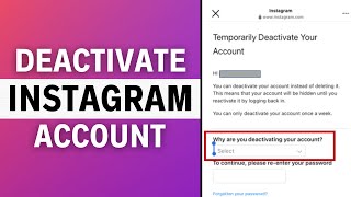 How to Temporarily Deactivate Instagram Account  2024 Full Guide [upl. by Etoile]