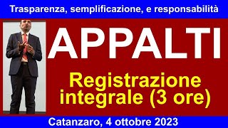 CATANZARO  Codice dei contratti fra trasparenza semplificazione e responsabilità 4102023 [upl. by Adnilasor]