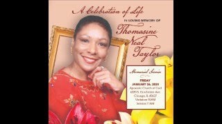 Memorial Service for Thomasine Neal Taylor [upl. by Etteneg]