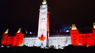 Ottawa Parliament Northern Lights Show HD  Summer 2015 [upl. by Heisel]