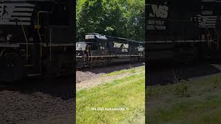 NS D33 blaring its horn as it rolls through Jacksonville IL 53024 trains shortvideo shorts [upl. by Haroved]