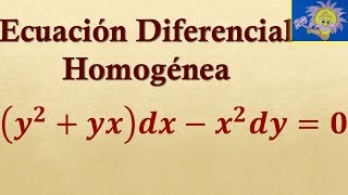 👩‍🏫 Cómo resolver una ECUACIÓN DIFERENCIAL HOMOGÉNEA facilmente  Juliana la Profe [upl. by Nelleh]