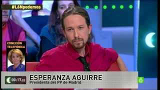 Repita conmigo  Pablo Iglesias y Esperanza Aguirre debaten en laSexta Noche [upl. by Airamzul]