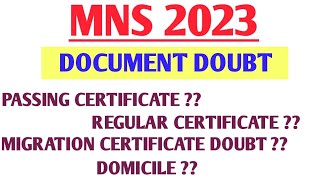 Documents required for MNS 2023  Passing certificate Regular certificate  mns2023 neet [upl. by Onivla498]