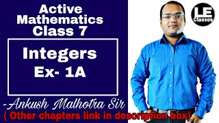 Integers Exercise 1A ICSE Class 7 Active Mathematics  Focus Learning Publications [upl. by Ynttirb]