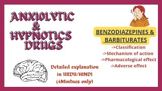 Anxiolytics amp hypnotics Sedative Benzodiadepines Vs Barbiturates in urduhindi by learning belt [upl. by Harrison462]