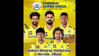 Chennai super kings Retained Players ✅🏏 ipl [upl. by Haret]