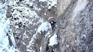 Winter ascent of Ferrata Sci Club 18 on Mount Faloria  Cortina  Dolomiti [upl. by Ierna647]