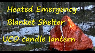 Heated Emergency Blanket  using the UCO candle lantern [upl. by Nauqal176]