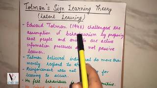 TOLMAN THEORY OF LEARNING [upl. by Lesser]