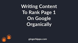 Tutorial  How To Write Content To Rank Organically On Page 1 Of Google In 2019 [upl. by Ailgna266]