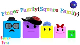 Finger Family  Square Family Song  Nursery Rhymes by Sager Sons [upl. by Nealson615]