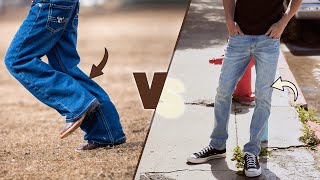 Mens Bootcut Jeans vs Straight Leg  Style Comparison [upl. by Ahsoj595]