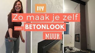 Zo maak je zelf een betonlook muur  DIY [upl. by Llehcam]