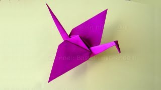 Origami Kranich  Basteln mit Kindern  Origami Tiere basteln mit Papier [upl. by Jeddy296]