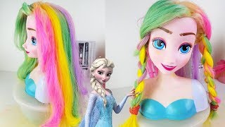 JE PEINS LES CHEVEUX DE LA REINE DES NEIGES ELSA FROZEN CHEVEUX ARCENCIEL [upl. by Tiebold]