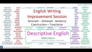 WBCS English  Synonym Sentence Construction Translation [upl. by Ahsoym]