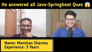 Java Spring Boot 3 Years Interview Experience 🔥 [upl. by Dorothy]