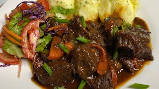 Stewed Beef Recipe Jamaican Style Beef Stew Tender Flavorful Easy [upl. by Shirl]