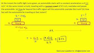 At the instant the traffic light turns green an automobile starts with a constant acceleration a of [upl. by Nahtaoj143]