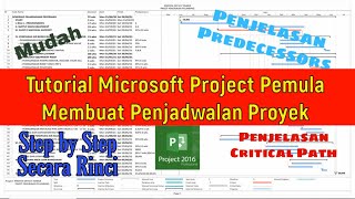 Tutorial Microsoft Project Pemula Membuat Penjadwalan Proyek msproject microsoftproject [upl. by Haldas620]