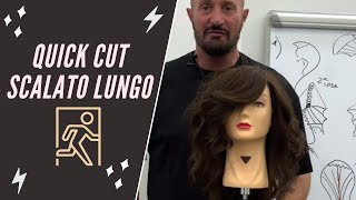 Taglio scalato lungo quick cut asimmetrico  Corso taglio capelli [upl. by Knah]