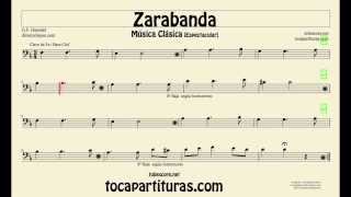 Sarabande Sheet Music for Trombone Cello Bassoon Tube Euphonium in bass clef Zarabanda [upl. by Athene182]