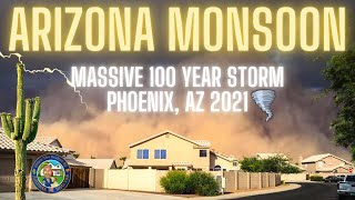 Arizona MONSOON Storm Causes Major Damage In Phoenix AZ Valley  Arizona Microburst  Haboob [upl. by Stempien]