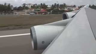 REJECTED TakeOff KLM 747 Unsafe Gear in St Maarten [upl. by Cohdwell]