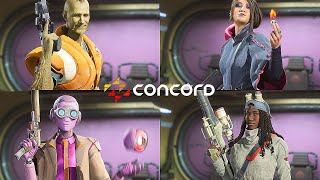 Concord  ALL Characters Select Animations amp Voices [upl. by Sherwood]