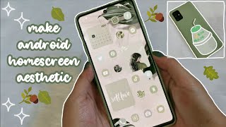 how to make your phone aesthetic ✨️ pastel green theme 🌿 [upl. by Drahsir]