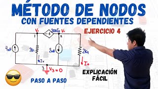 METODO de NODOS con FUENTES DEPENDIENTES💥 Nodos y SUPERNODOS😱1 EJERCICIO RESUELTO LO QUE NO SABÍAS [upl. by Kazmirci386]