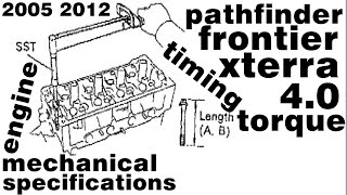 2005 2012 nissan pathfinder frontier xterra 40 engine mechanical torque specifications timing chain [upl. by Ricki]