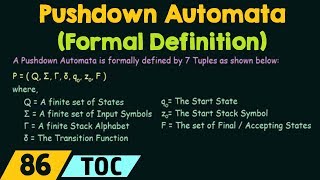 Pushdown Automata Formal Definition [upl. by Esenaj]