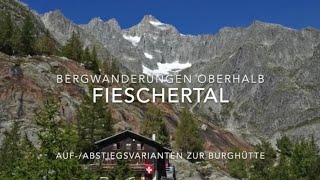 Bergwanderungen oberhalb Fieschertal  ZuAbstiegsvarianten Burghütte [upl. by Ecnerwal669]