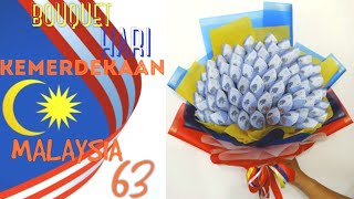 BOUQUET DUIT HARI MERDEKA MALAYSIA 2020  63keping Duit RM1 bouquetmerdeka MALAYSIAPRIHATIN [upl. by Saidnac]