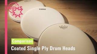 Single Ply Snare Drum Heads Comparison from REMO Evans Aquarian  Home Of Drums [upl. by Birchard]