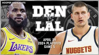 Denver Nuggets vs Los Angeles Lakers Full Game 5 Highlights  Apr 29  2024 NBA Playoffs [upl. by Bullock525]