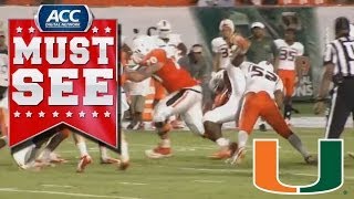 Miami LB Denzel Perryman Lights up Gus Edwards in Spring Game  ACC Must See Moment [upl. by Koral726]