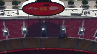 News Chopper 9 captures final preparations at Arrowhead Stadium for Chiefs opener [upl. by Nuhsyar277]