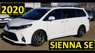 2020 Toyota Sienna SE Technology Package review of features and walk around in Super White [upl. by Ydnelg]