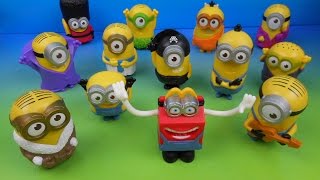 2015 McDONALDS MINIONS MOVIE SET OF 12 HAPPY MEAL TOY COLLECTION VIDEO REVIEW USA [upl. by Gusella]