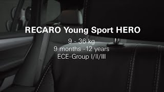 RECARO Young Sport HERO How to install the child seat correctly [upl. by Kries742]