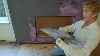 Stucco finish over an interior fireplace [upl. by Wrdna884]