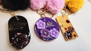 DIY Resin Keychains Crafting 3D Purple Florals amp Deep Red Roses  Trending Crafts 2024 [upl. by Pasco]