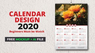 Calendar Design 2022  Wall Calendar 2020  How To Make a Calendar in Illustrator Tutorial MH [upl. by Silverts]