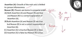 Assertion A Growth of the main axis is limited in cymose inflorescenceReason R Flowers ar [upl. by Rehpinej]