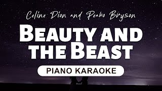 Beauty and the Beast  Disney Piano karaoke slow version [upl. by Adiraf]