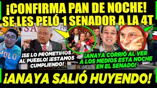 AMLO LUNES ¡CONFIRMADO AL PAN SE LES PELÓ 1 SENADOR ANAYA SALE HUYENDO DE LOS MEDIOS ESTA NOCHE [upl. by Gord]