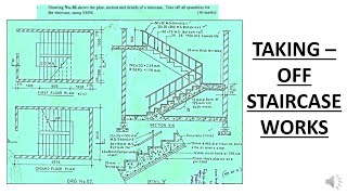 Measurement of Taking Off Staircase Works Example 2CONSTRUCTION ESTIMATION AND COSTING [upl. by Torie]